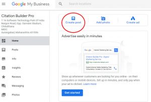 how to create google my business post