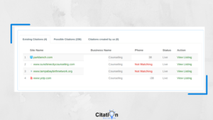 existing citation report local citation finder tool